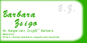 barbara zsigo business card